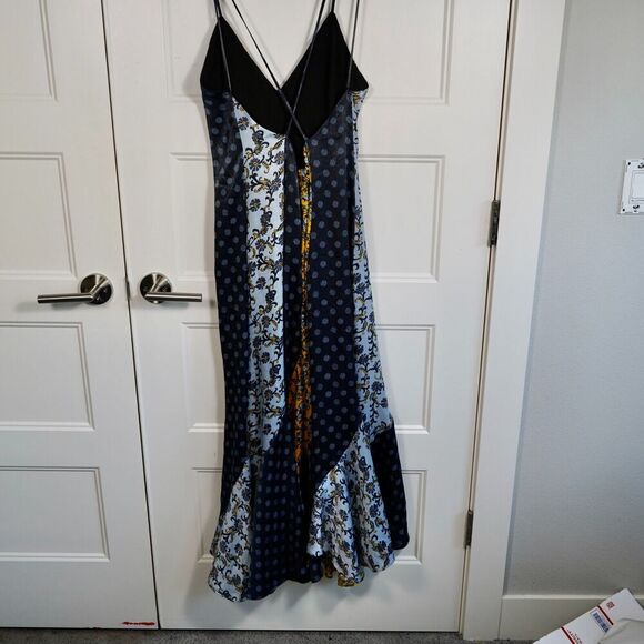 Topshop Godet Mixed Print Midi Bohemian Slip Floral Strappy Dress Size 6 - Picture 6 of 9